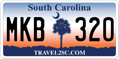 SC license plate MKB320