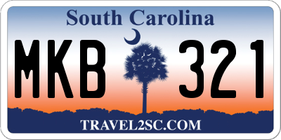 SC license plate MKB321