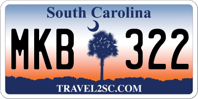 SC license plate MKB322