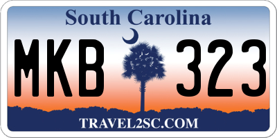 SC license plate MKB323