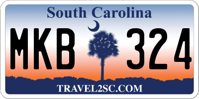 SC license plate MKB324