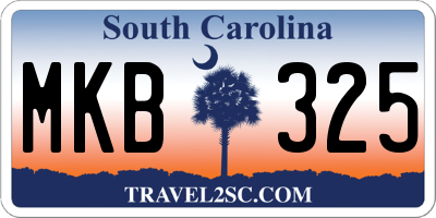 SC license plate MKB325