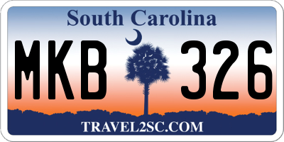 SC license plate MKB326