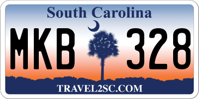 SC license plate MKB328