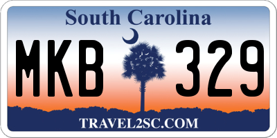 SC license plate MKB329