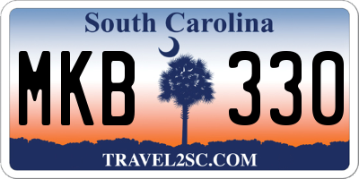 SC license plate MKB330