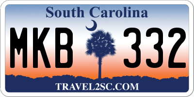 SC license plate MKB332