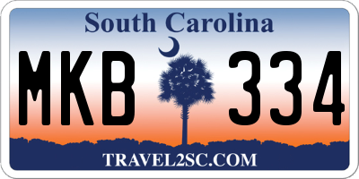 SC license plate MKB334