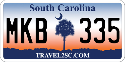 SC license plate MKB335