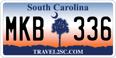 SC license plate MKB336
