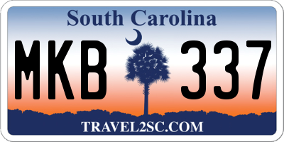 SC license plate MKB337