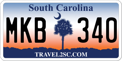 SC license plate MKB340