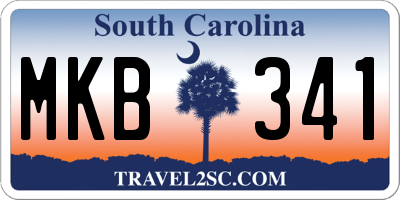 SC license plate MKB341