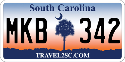 SC license plate MKB342