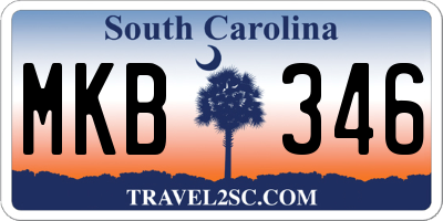 SC license plate MKB346