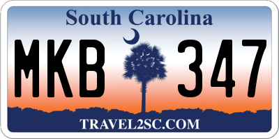 SC license plate MKB347