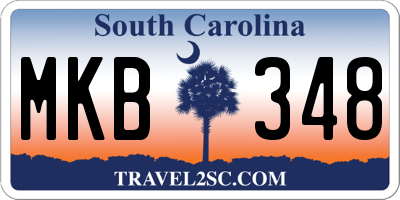 SC license plate MKB348