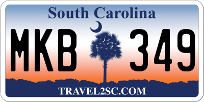 SC license plate MKB349
