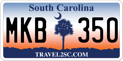SC license plate MKB350