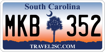 SC license plate MKB352