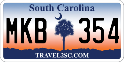 SC license plate MKB354