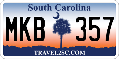 SC license plate MKB357