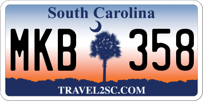SC license plate MKB358