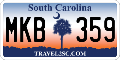 SC license plate MKB359