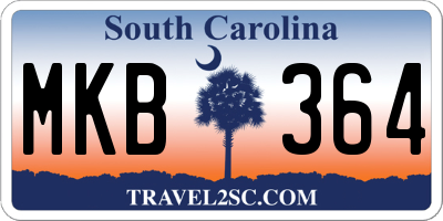 SC license plate MKB364