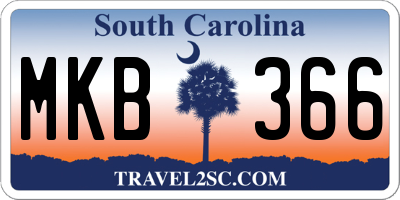 SC license plate MKB366