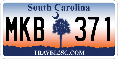 SC license plate MKB371