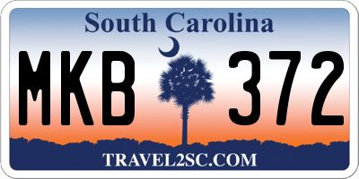 SC license plate MKB372