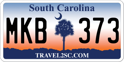 SC license plate MKB373