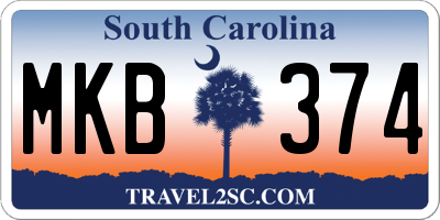 SC license plate MKB374