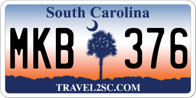 SC license plate MKB376