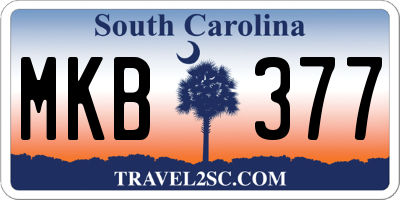 SC license plate MKB377
