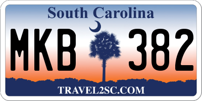 SC license plate MKB382