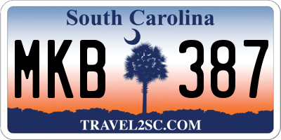 SC license plate MKB387