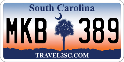SC license plate MKB389
