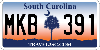 SC license plate MKB391