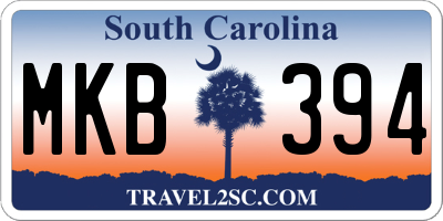 SC license plate MKB394