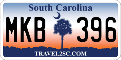 SC license plate MKB396