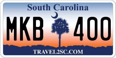 SC license plate MKB400