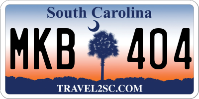 SC license plate MKB404