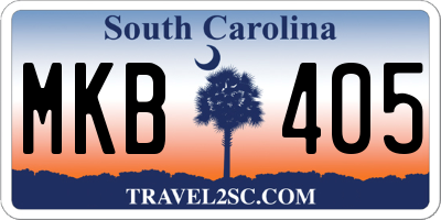 SC license plate MKB405