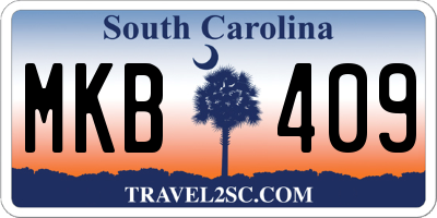 SC license plate MKB409