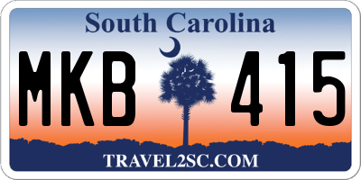 SC license plate MKB415
