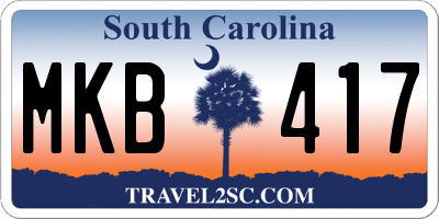 SC license plate MKB417