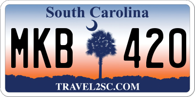 SC license plate MKB420