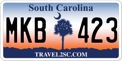 SC license plate MKB423